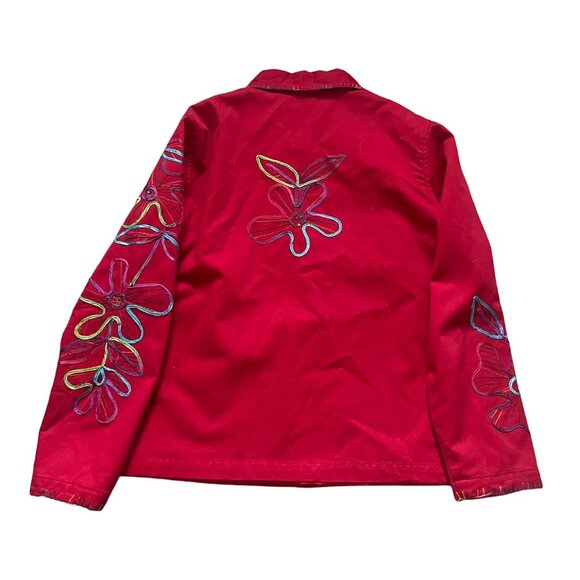 Colorful Floral Embroidered Button-Up Jacket Size M By Studio Works - Picture 2 of 11